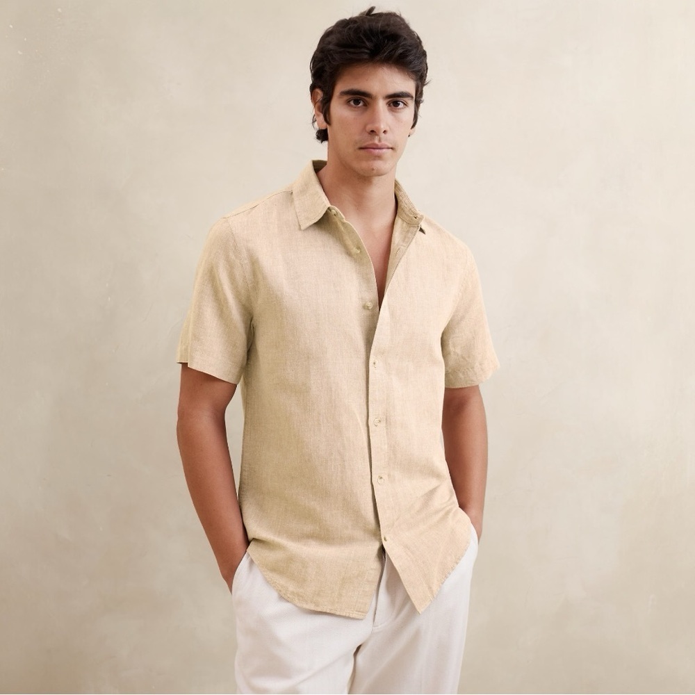 NWT Banana Republic SLIM LINEN-BLEND SHIRT